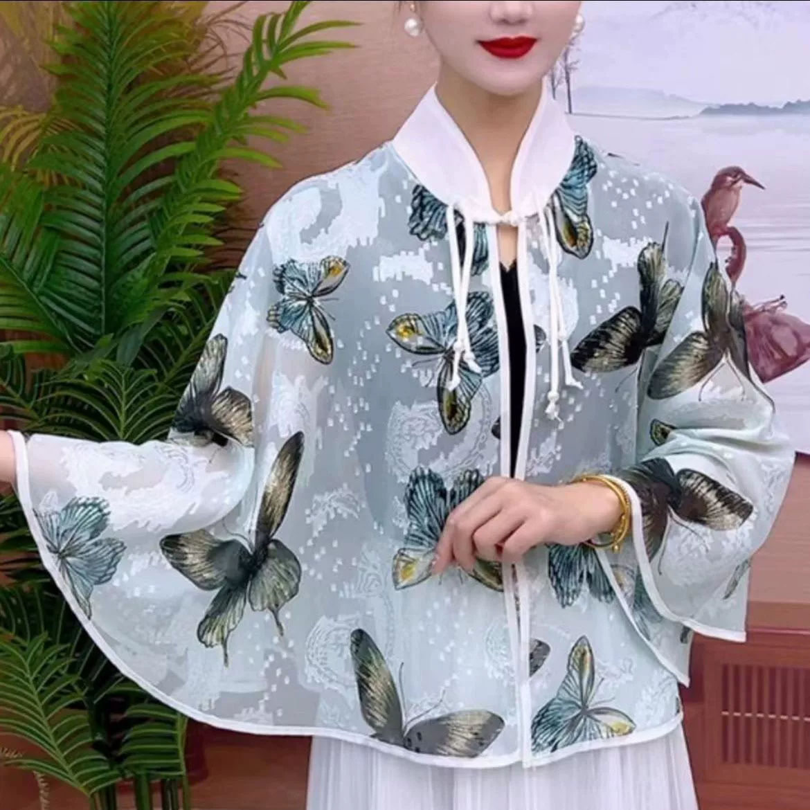 Модный плащ, китайский и западный стиль, солнцезащитная накидка