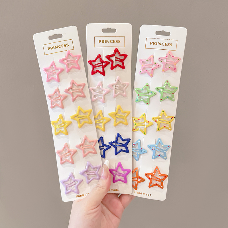 Linda estrella y2g horquilla hembra clip lateral flequillo BB clip horquilla para niños dopamina clip de color tocado