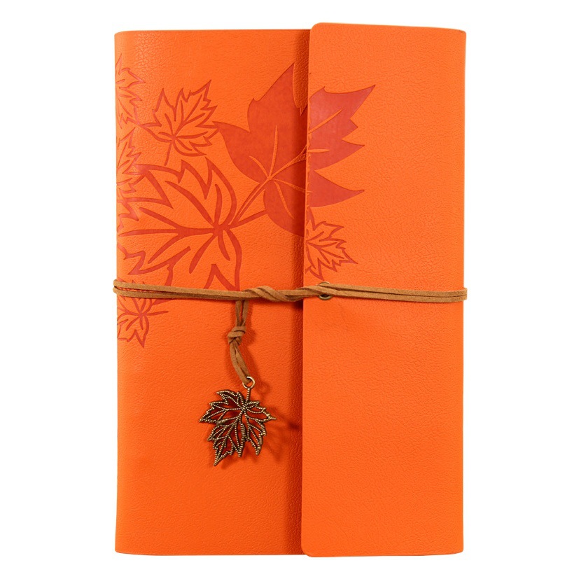 Fabricante en stock Correa Vintage Travel Journal libro de cuero suave cuaderno de hojas sueltas Punch-In sello de viaje LOGO