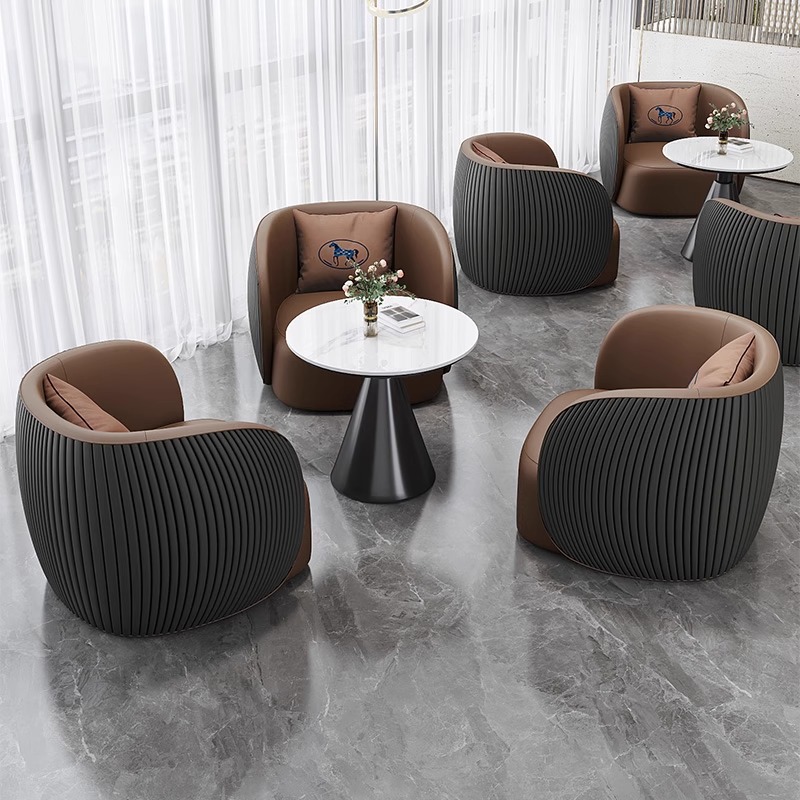 Oficina de ventas de lujo ligero Mesa y silla Hotel Lobby Sofá Sala de estar Sofá de recepción Combinación