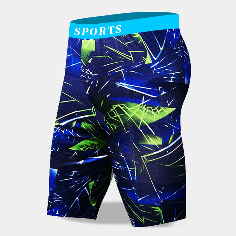 Bañador de cinco puntos de los hombres largos bañador profesional de aguas termales de secado rápido de cintura ancha deportes de carreras más tamaño traje de baño adulto