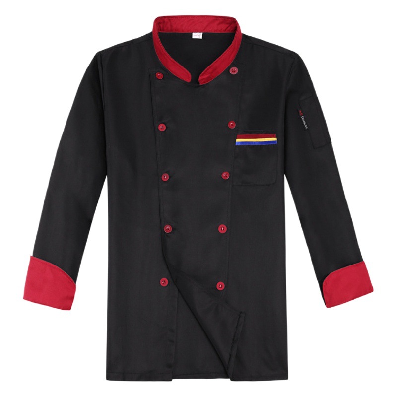 Chef ropa de trabajo ropa de otoño e invierno de manga larga para hombres restaurante ropa de chef catering ropa de trabajo de hotel para mujeres logotipo bordado impreso
