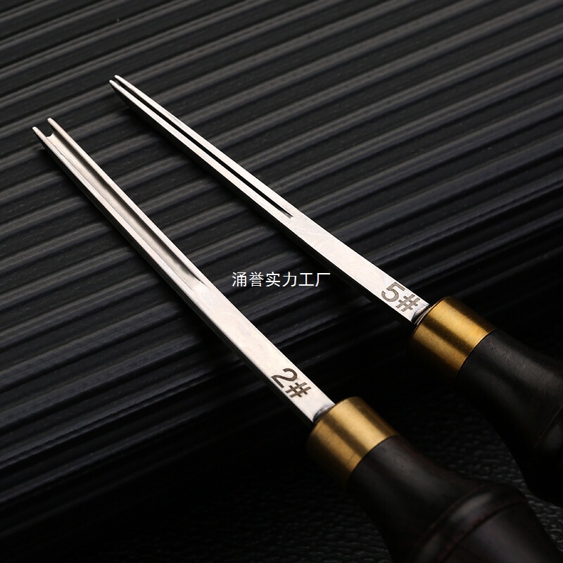 檀木削边器 多尺寸手工diy皮雕皮艺 手动木柄削边器 修圆工具|undefined