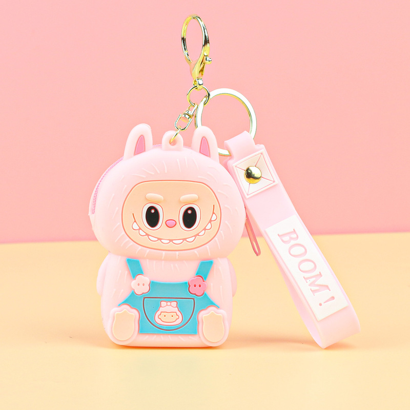 新しいラブブキーホルダーミニ財布漫画シリコン製小型財布イヤホンバッグ収納バッグ斜め掛けバッグ|undefined