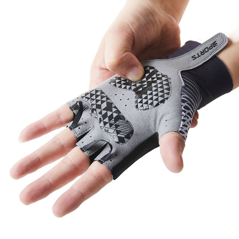 Guantes deportivos de ciclismo para hombre, diseño original D122 de verano, antideslizantes, de medio dedo, para pesca al aire libre, fitness y bicicleta