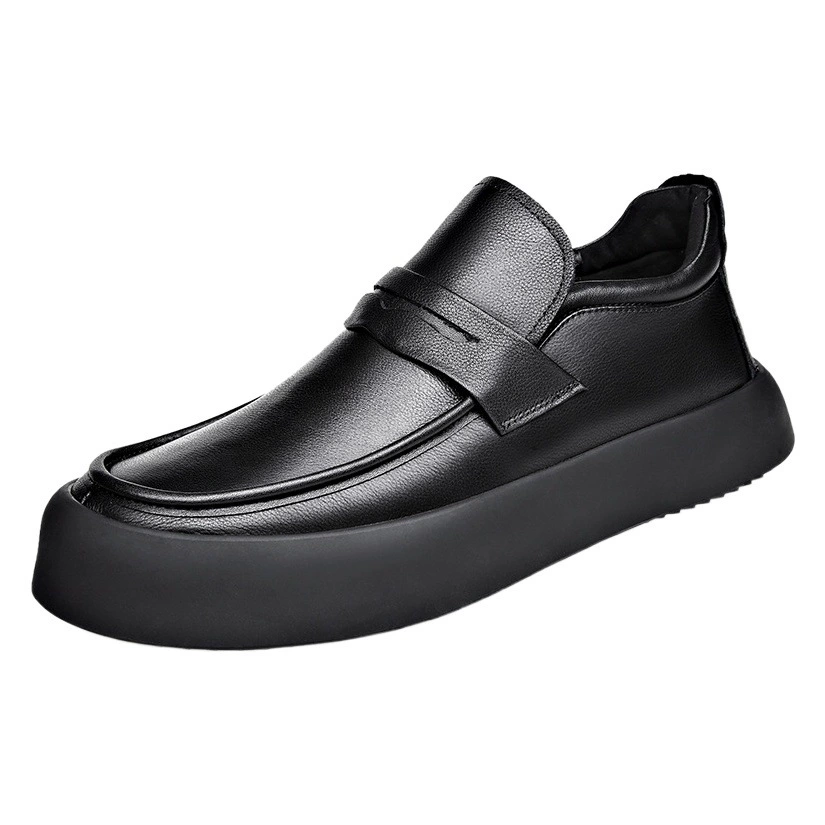 Кожаная обувь, новая мужская Осенняя модная универсальная деловая повседневная мужская обувь из натуральной кожи с фасолью, британская Мужская обувь с мягкой подошвой