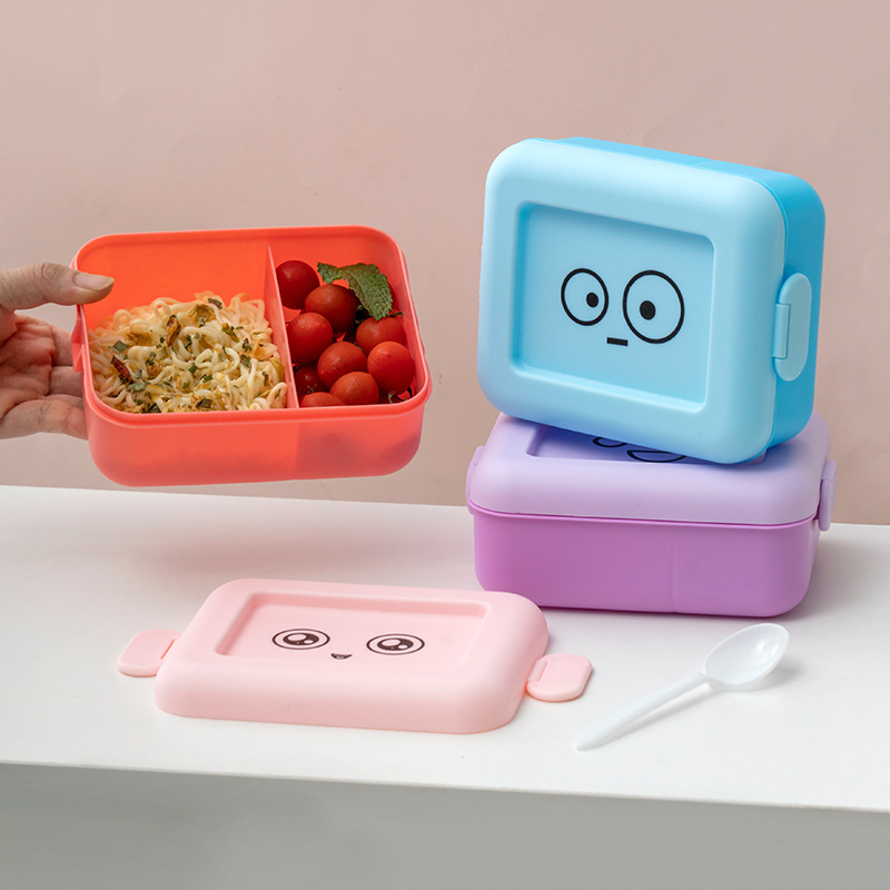 卡通儿童饭盒创意便携便当盒分格可爱学生午餐盒保鲜盒塑料微波炉