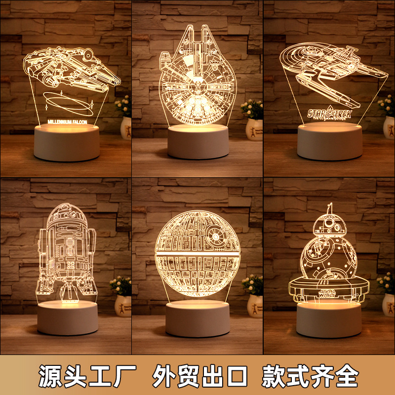 Star Wars 3D Night Light USB Plug-In Touch Table Lamp Table Lamp Kidsren's Sleeping Lamp Acrylic Lettering Remote Control Star Wars 3D Night Light USB Plug-In Touch Table Lamp Table Lamp Kidsren's Sleeping Lamp Acrylic Lettering Remote Control