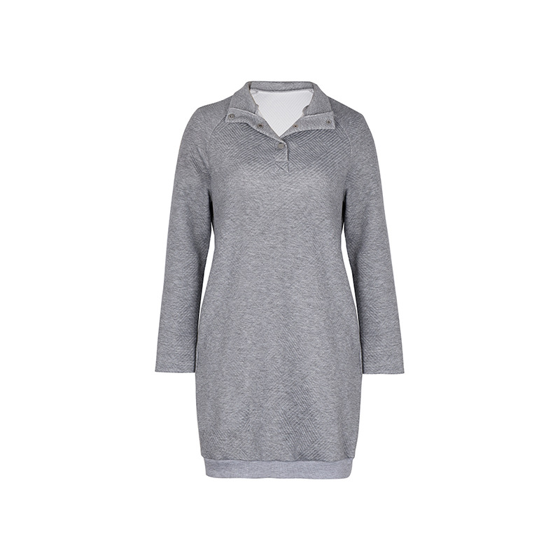 Autumn Women Wear Long Sleeve Solid Color Hoodie Dress