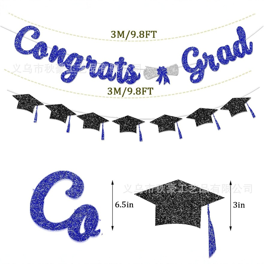 Bandera de graduación de temporada 2025 Bandera de graduación de cebolla dorada Decoración de la ceremonia de graduación