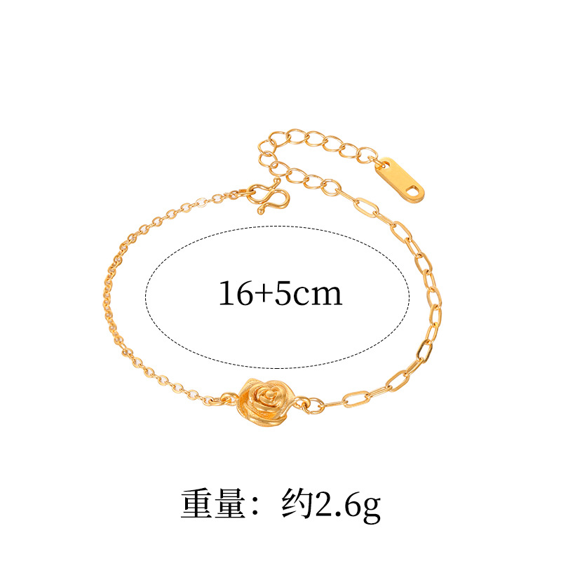 Arena oro pulsera mujer rosa pétalo cobre aleación joyería ajustable temperamento todo partido pulsera exquisitos accesorios al por mayor