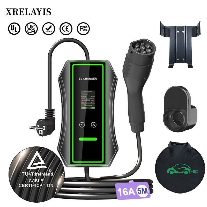 Charging Pile Type2 European Standard 3.68Kw Tesla Wenjie New Energy Vehicle Portable Fast Charger