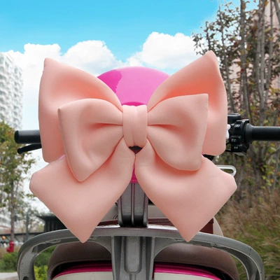Electric car decoration accessories Yadi Emma bell battery car rear seat bow decoration can be customized color (Other Electric Vehicle Accessories) - peach-pink