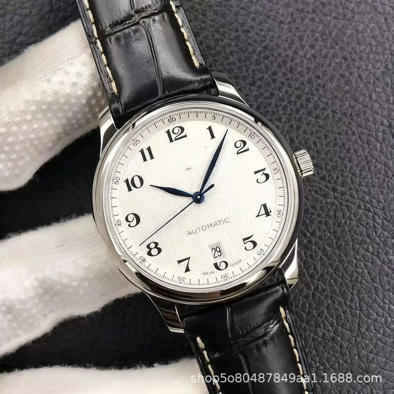 Langjia Famous Craftsman Double Calendar Series Watch Fully Automatic Machine Couple Watch Moon Phase Three-Pin Half Leather Belt Steel Belt Fashion Watch