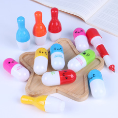 かわいい表情伸縮ピルペン創意カプセルペン文房具学生表情ボールペンボーリング伸縮ペン