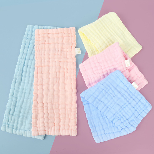 Baby diaper infant pure cotton washed gauze diaper solid color cartoon boneless 10-layer thickened model 15*40cm