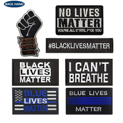 Custom Embroidered Fabric Patches - "BLACK LIVES MATTER" & "I Can't Breathe" - Wholesale