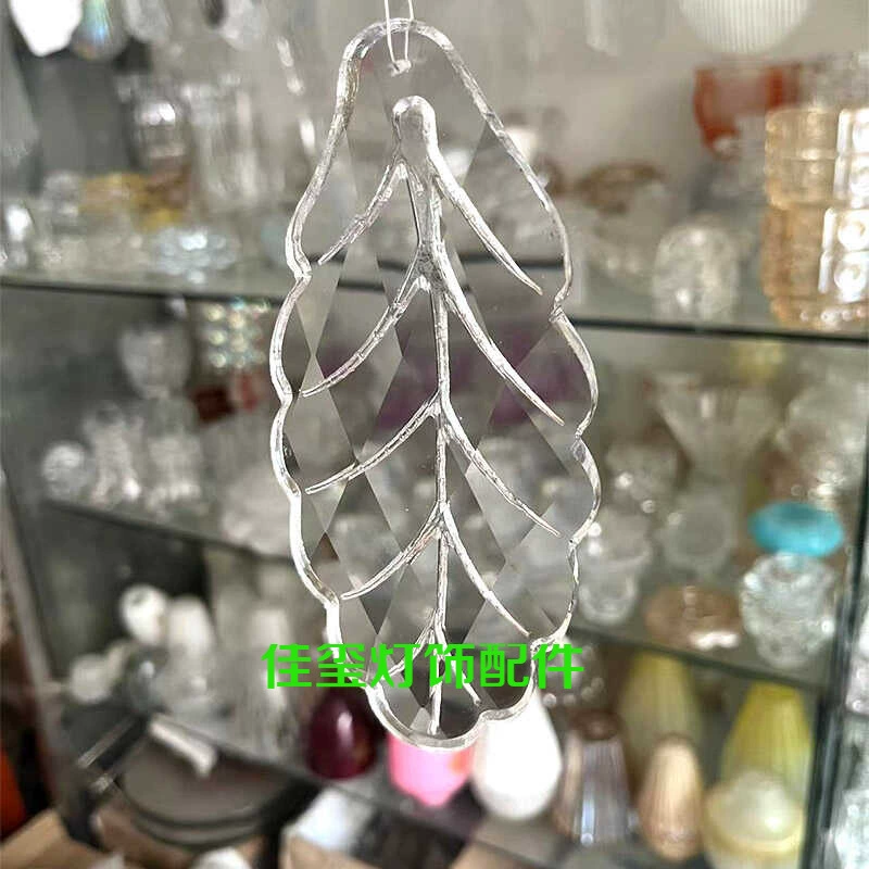 Прозрачный хрустальный кулон в виде листа, хрустальный подвесной светильник, аксессуары, запасные части, сменные аксессуары для бытового освещения, декоративные детали