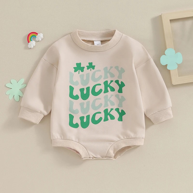 St. Patrick Cute Shamrock Letter Polyester Jumpsuits display picture 4