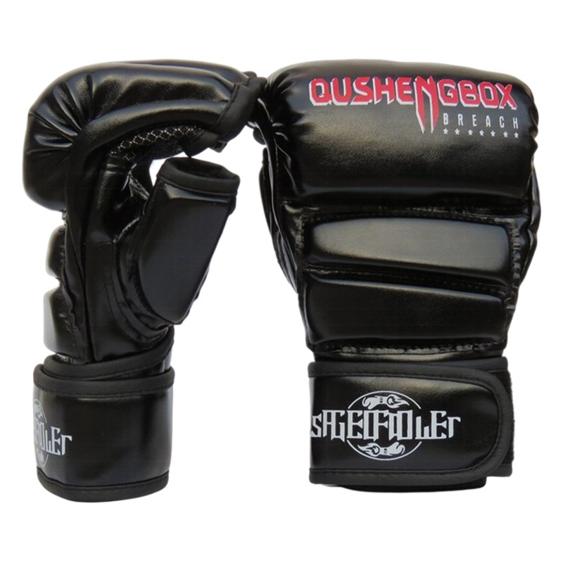 Guantes de boxeo MMA masculino medio dedo adulto profesional boxeo tailandés Sanda lucha entrenamiento UFC mujer saco de boxeo guantes de boxeo