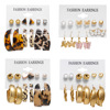 Metal retro earrings, fashionable advanced set, suitable for import, European style, high-quality style, wholesale
