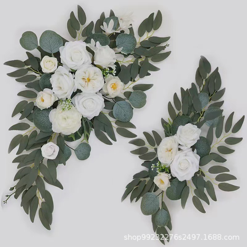 婚禮迎賓牌指示牌花藝仿真花拱門花門楣花桌花攝影裝飾婚慶用品