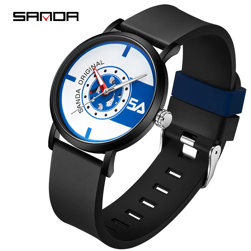 Sanda nuevo reloj electrónico Escala de silicona Roja En Línea 3217 moda estilo simple impermeable hombres y mujeres reloj