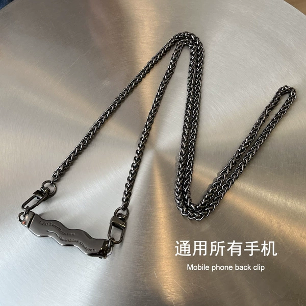 Black wavy back clip + lantern chain 110cm (not adjustable)