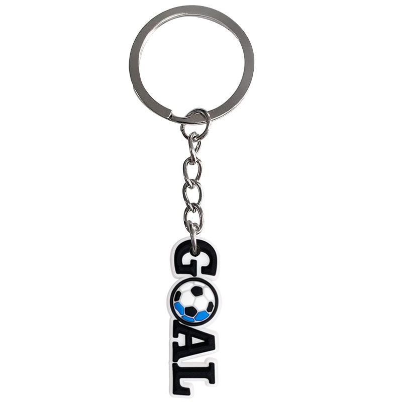 Keychain de fútbol DIY mochila colgante accesorios de llaver bolsas de PVC accesorios de bolsas de goma blanda temu