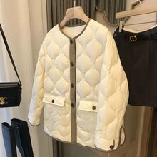 2025年冬季新款加棉绗线小香风棉服女韩版宽松学生名媛风棉衣潮