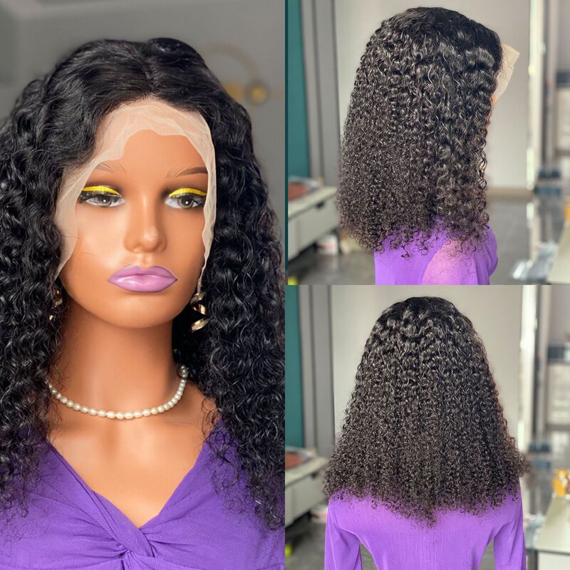 Cross-Border European and American Women's Wigs, Lace Front Wigs, Chemical Fiber Headgear, Fashionable African Small Curly High-Temperature Silk Wigs