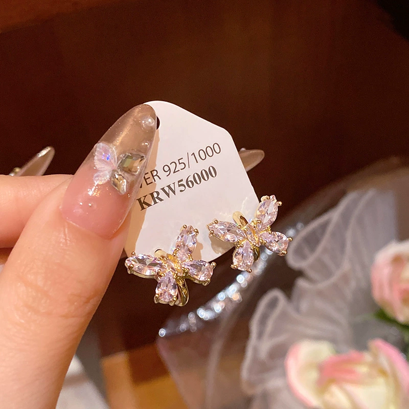 Серьги из серебра 925 с жемчужным бантиком, микровклейка цирконием, стиль 2026