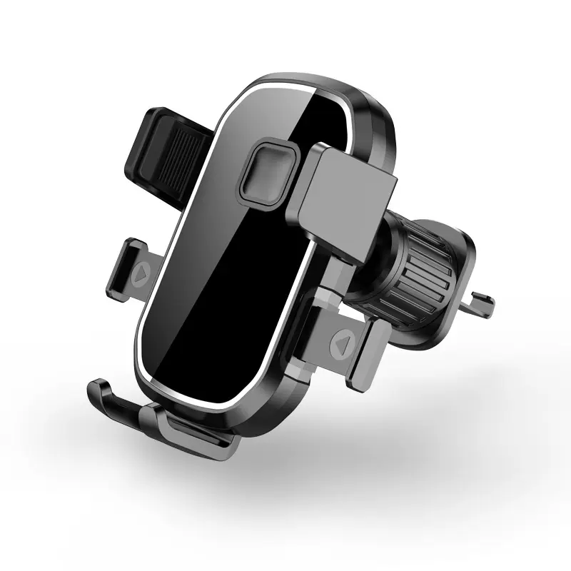 新款卡扣式自动锁手机支架 汽车车载出风口仪表台吸盘前档支架