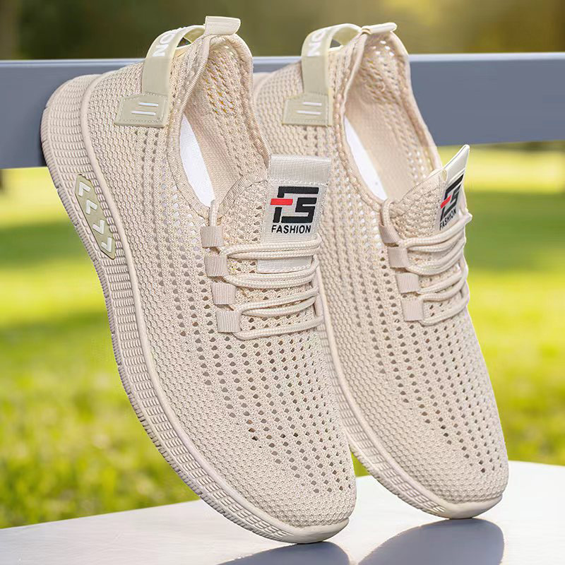 Summer Men's Shoes, Lightweight Slip-On Cloth Shoes, Breathable Casual Sports Shoes, Mesh Anti-Odor Soft Sole Anti-Slip Mesh Shoes