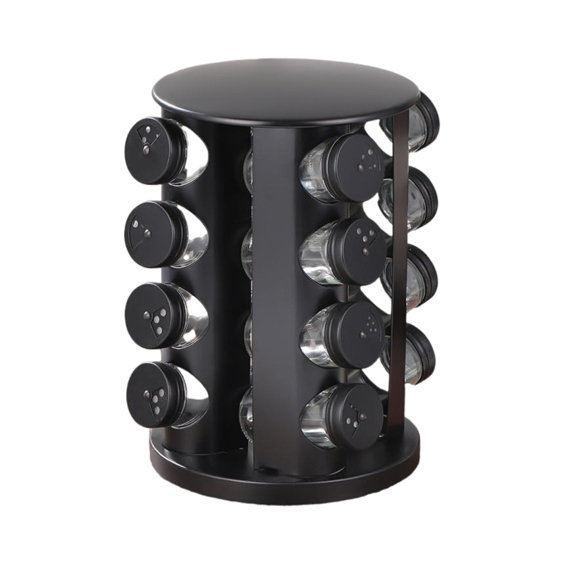 Transfronterizo 360 soporte rotativo de especias 3 / 4 / 5 capa de botella de almacenamiento de condimentos de acero inoxidable cuadrado redondo conjunto de latas de condimentos image 8