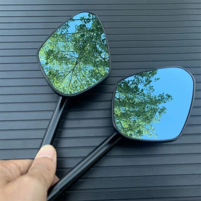 Motorcycle rearview mirror 10mm Foldable Motorcycle Blue