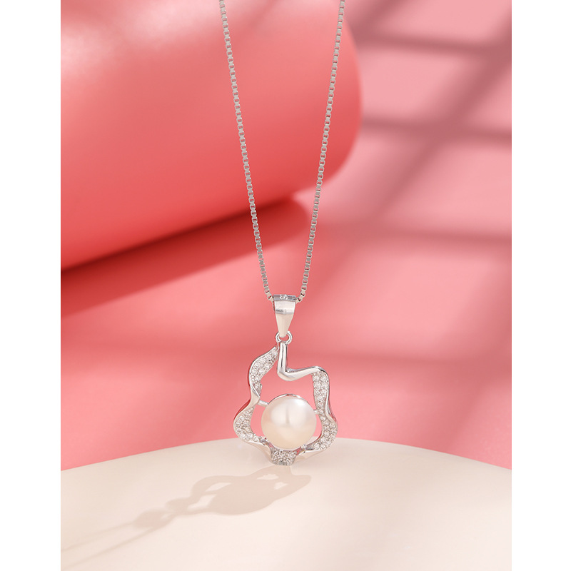 925 plata esterlina collar de perlas de agua dulce mujeres otoño invierno lujo ligero nicho de alta calidad cadena de clavícula regalo del día de San Valentín