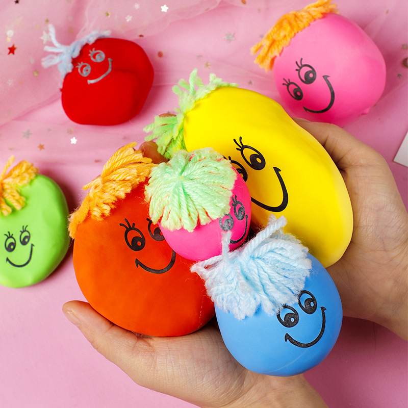 Smiley Face Doll Pinch Music Decompression Squeeze Vent Ball Pinch Music Creative Funny Decompression Gift Wholesale