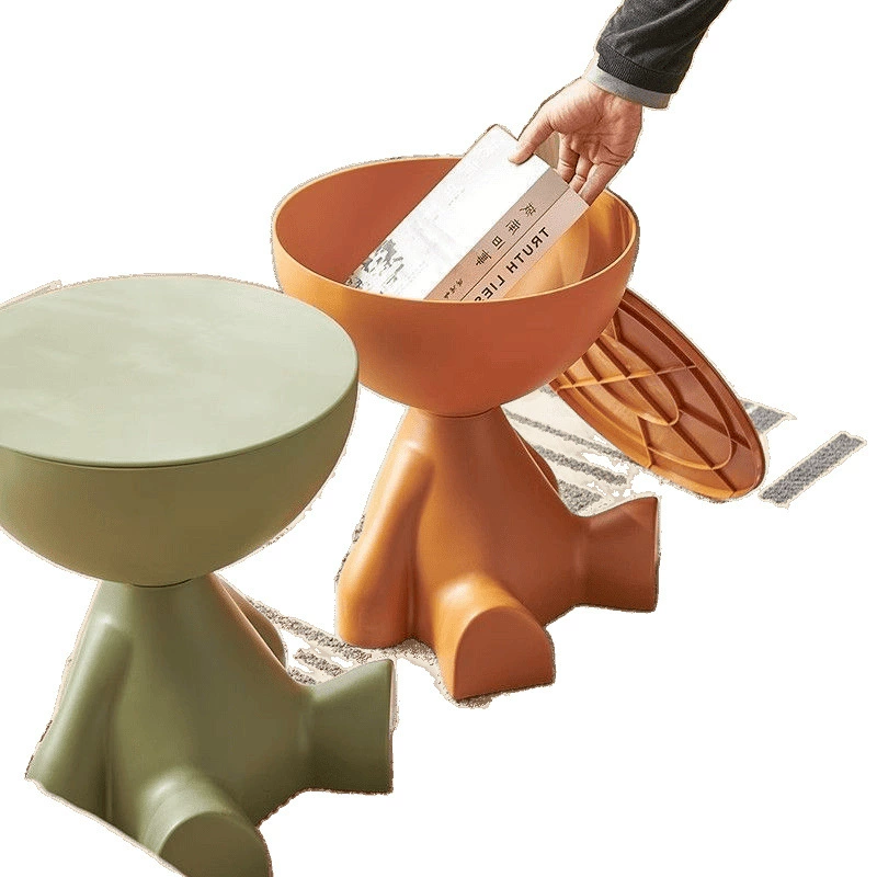 Floor-standing plastic storage rack, compact bedside cabinet, modern narrow small size