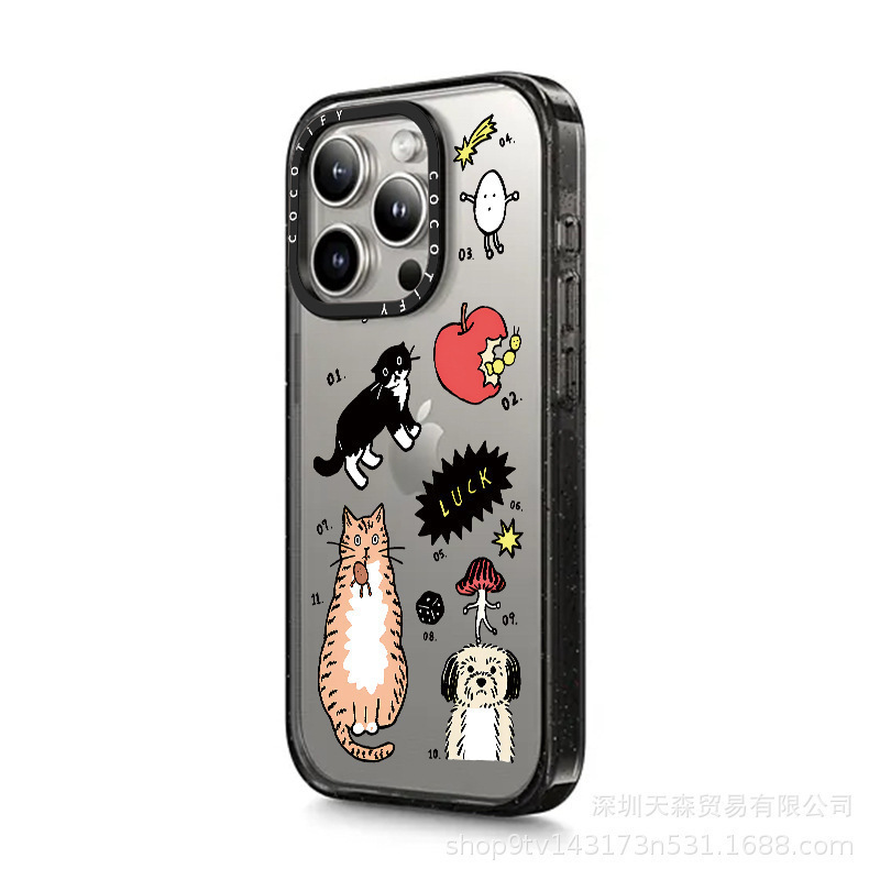CASETi連名貝母砕花適用iphone16 proアップル15promax携帯ケース13/14転倒防止|undefined
