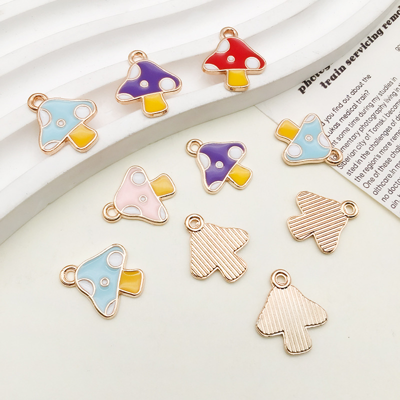 2g Weight Pendant Jewelry Making Type DIY Jewelry Accessories Classification 1 Piece Quantity Alloy Material Mushroom Pattern Enamel, Plating Design Cartoon Style Style 1 Piece Alloy Mushroom Pendant 8