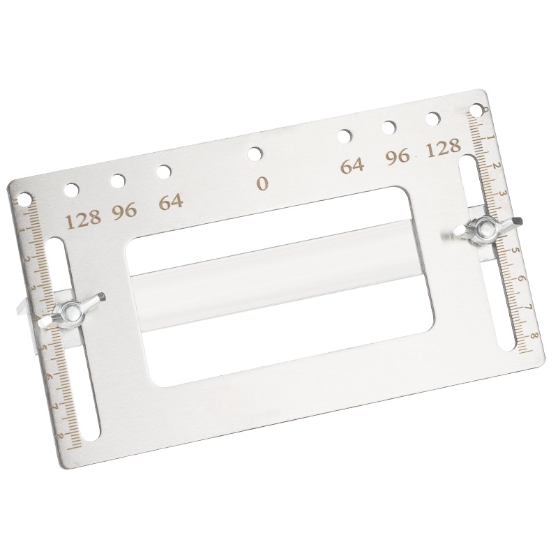 Manija localizador carpintería armario puerta gabinete multi-función herramienta de instalación auxiliar de acero inoxidable mango puncher