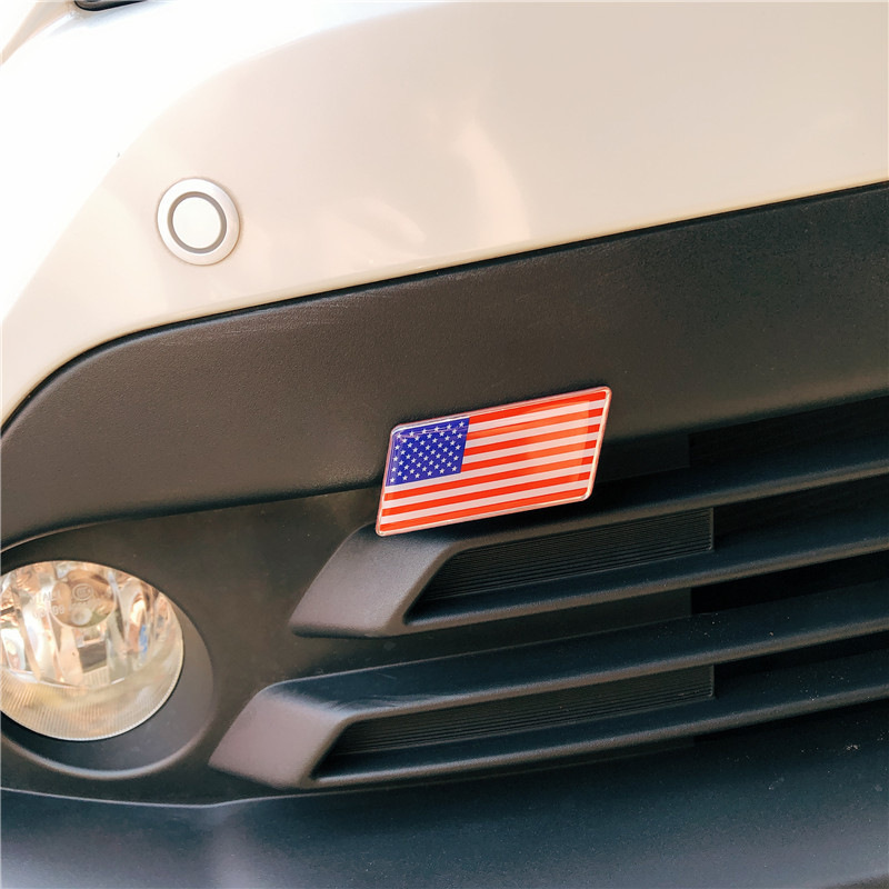 German, American, British, French Flags, Korean, Italian, Spanish, Russian Grille Center Logo