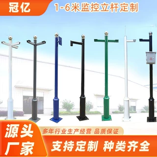 定制监控立杆室外小区道路2/3/4/5/6米枪机球机摄像头支架立柱