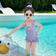 女童泳衣2025新款儿童夏装连体泳装女宝宝洋气女孩夏季速干游泳衣