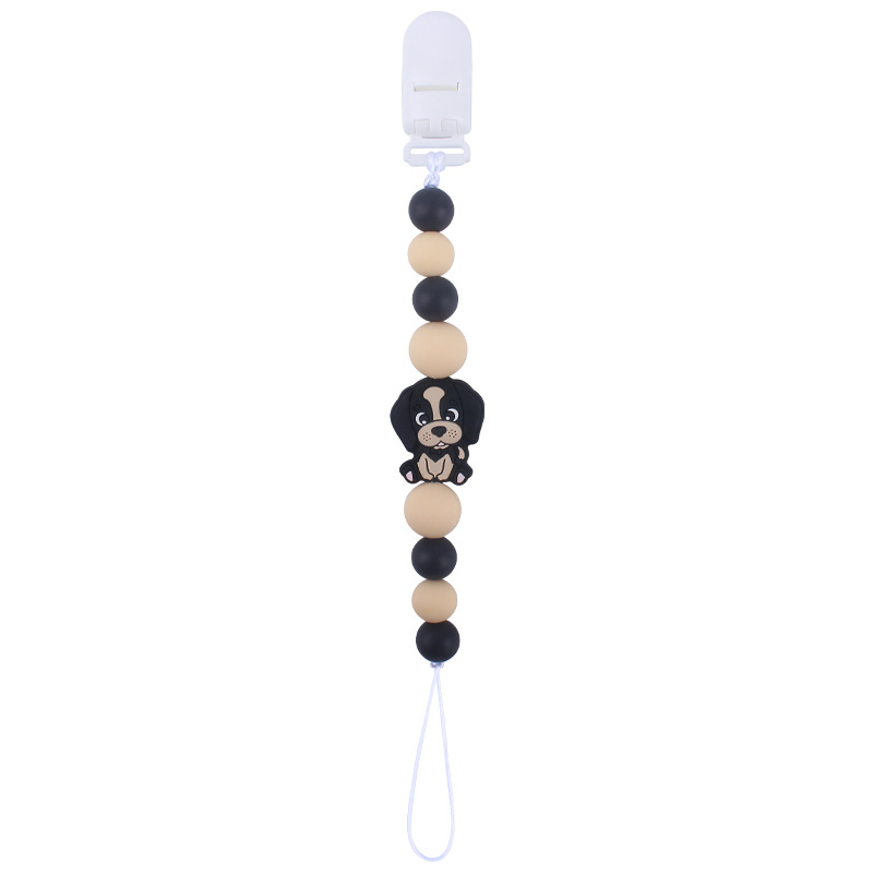 Bebé chupete cadena bebé creativo de dibujos animados animal perro silicona mordedura cadena anti-gota Nuevo