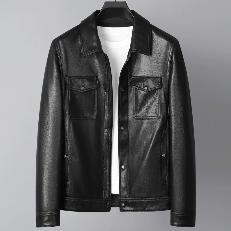Elite short fashionable jacket, genuine leather