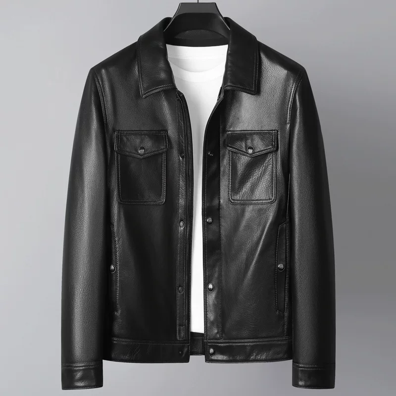 Elite short fashionable jacket, genuine leather