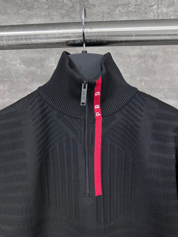 高品质 P家新款红标字母半拉链冰丝凉感骑行服长袖运动薄款卫衣|undefined