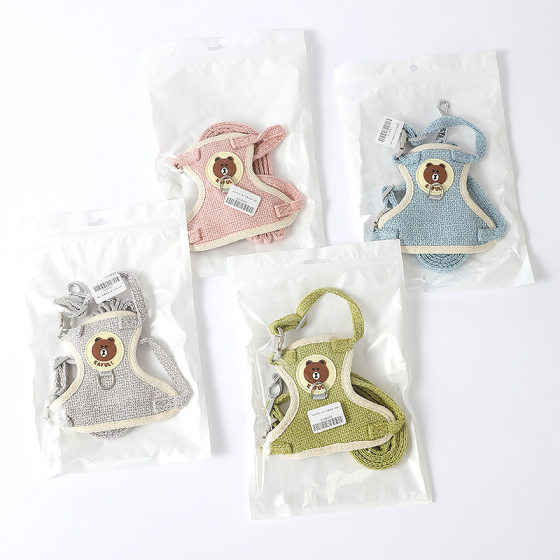 New cotton and linen bear chest back clothing small and medium-sized dog cat chest back clothing traction rope dog walking rope manufacturers spot wholesale